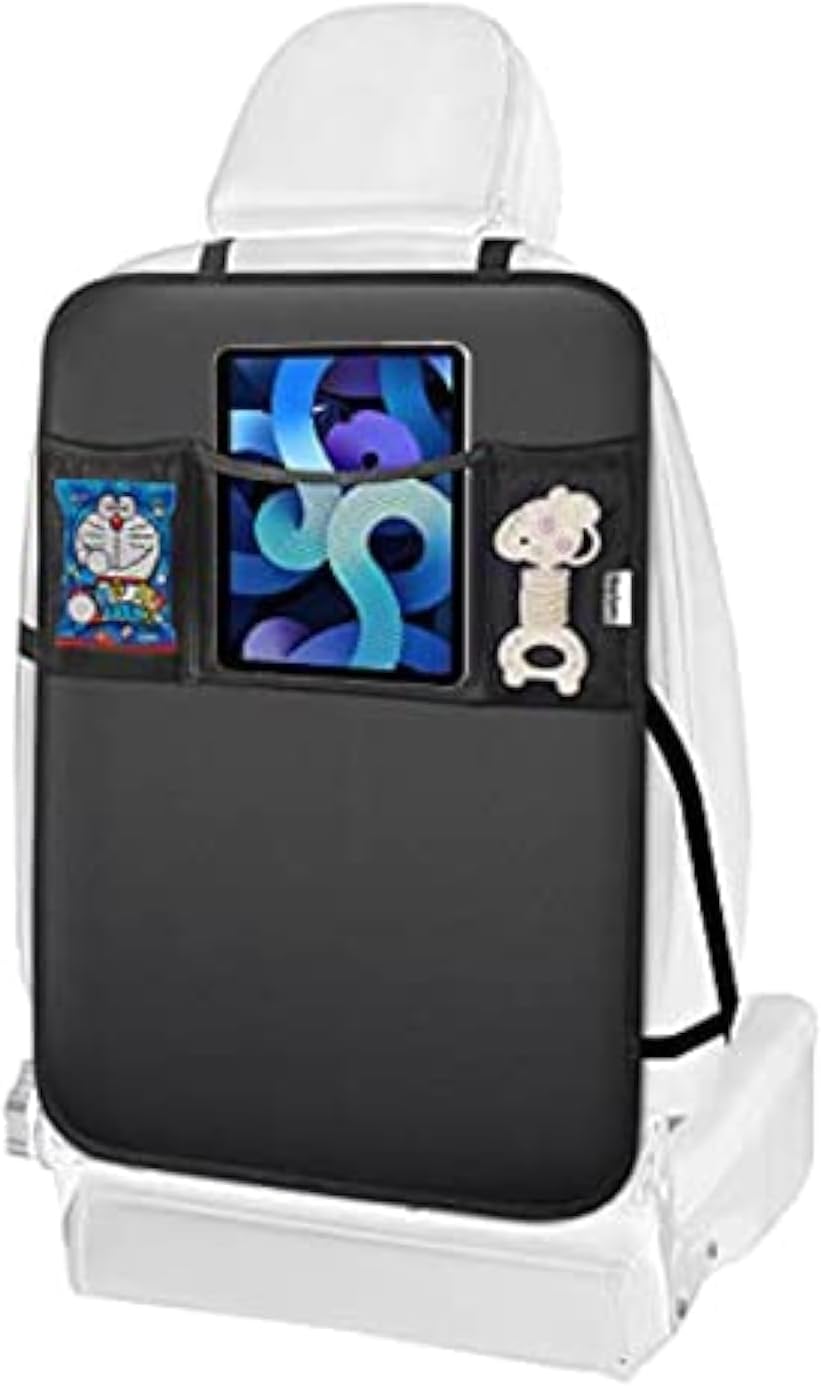 Meolsaek Kick Mats Back Seat Protector, Waterproof Oxford Seat Back Protector, Car Seat Back Protector for Kids, Back of Seat Protector for Kids Feet Car Seat (Black A -1pc)