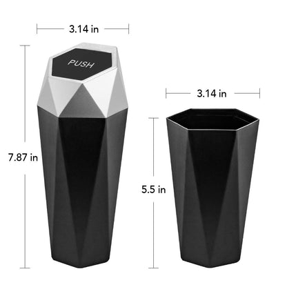 Car Trash Can with Lid - 2-Pack, Interior Accessories for Vehicles, Leakproof Garbage Can with 30 Detachable Trash Bags, Multipurpose Organizers and Storage Solutions for Home and Office