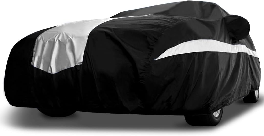 Titan Stingray Car Cover - Multi-Layer All Weather Protection for Sedans 186-202”. Waterproof, UV Blocking, Scratch Resistant. Drivers Side Zippered Access.