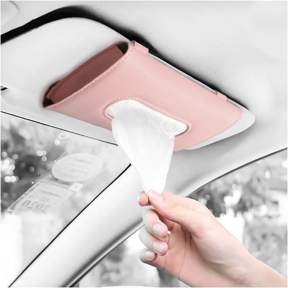 Fredysu Car Visor Tissue Holder, Sun Visor Napkin Holder Backseat Tissue Case, Premium Car Tissue Box for car, Vehicle (Black)