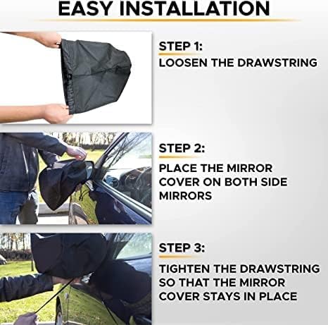 EcoNour Windshield Cover for Ice and Snow - Universal Fit for Car, SUV, Truck, Heavy Duty 600D Oxford Fabric Frost Protector for Ice & Sleet, Includes Anti-Theft Straps, Medium (69"x42")