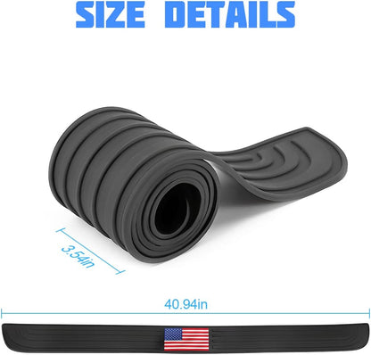 Car Rear Bumper Protector Guard, Anti-Scratch Abrasion Rubber Trunk Door Entry Sill Guard, Non-Slip Vehicle Trim Cover Protection Strip, Car Accessories for Most Cars and SUV (Black/Red/35.4" x2.7)