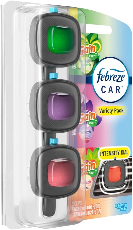 Febreze Car Air Freshener, Odor-Fighting Automotive Vent Clip, Gain Original Scent, 3 Count