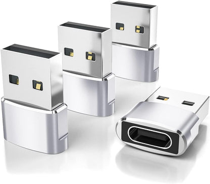 Elebase USB to USB C Adapter for iPhone 17 4Pack,USBC Female to A Male Car Charger Adapter,Type C Converter Apple 17e 16 Pro Max 15 14 Plus,iWatch Watch 11 10 Ultra 3,iPad Air,Samsung Galaxy S26
