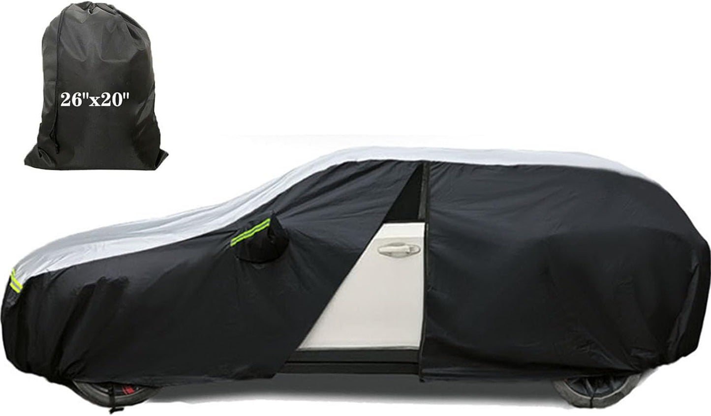 SUV car Cover All Weather Waterproof Murano, Subaru Outback/Solterra，Cadillac XT5/SRX, Buick Envision and Other Models -Outdoor Sunshade Protection with Zipper (Length 188 to 195 inch)