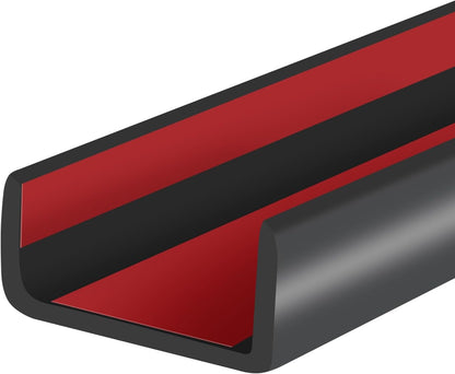 Rubber Edge Trim, Self-Adhesive Rubber Edge Trim, Edge Protector for Sheet Metal, EPDM Material, Fit 1/16"(1.0mm), Length 10Ft, Black Color, U Channel Edge Trim - Colors B