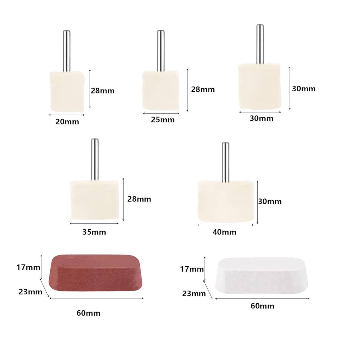 6 pcs Buffing Wheel for Drill,Buffing Pad Polishing Wheel Kits,Wheel Shaped Polishing Tool for Metal Aluminum,Stainless Steel,Chrome,Jewelry,Wood,Plastic,Ceramic,Glass,etc