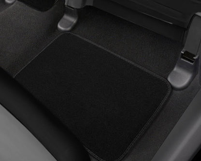 CarsCover Premium Vehicle Mats 4-Piece with Vinyl Heel Pad, Black Carpet Driver Passenger and Rear Floor Mats