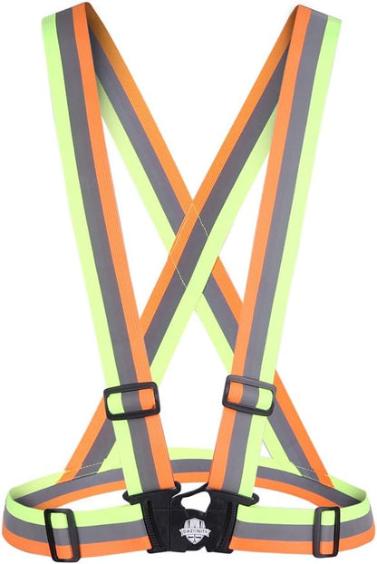 Dazonity High Visibility Safety Vest,10 Packs,Lightweight,Adjustable & Elastic Vest,Hi Vis Reflective Strips, Fit for Men & Women, Construction,Cycling, Runnning, Surveyor, (Yellow)