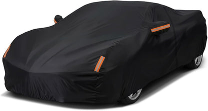 NEVERLAND Sedan Car Cover Waterproof Heavy Duty All Weather Protection Snow Anti-UV Windproof Outdoor Full Car Cover Fit for Automobiles BMW/Mercedes-Benz/Honda（for Car Size:183''L x 70''W x 59''H）