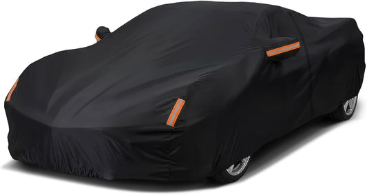 NEVERLAND Sedan Car Cover Waterproof Heavy Duty All Weather Protection Snow Anti-UV Windproof Outdoor Full Car Cover Fit for Automobiles BMW/Mercedes-Benz/Honda（for Car Size:183''L x 70''W x 59''H）