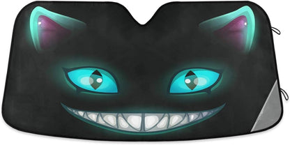 Black Leopard Car Windshield Sun Shade Animal Skin Print Foldable UV Ray Sun Visor Protector Sunshade to Keep Your Vehicle Cool (51" x 27.6")