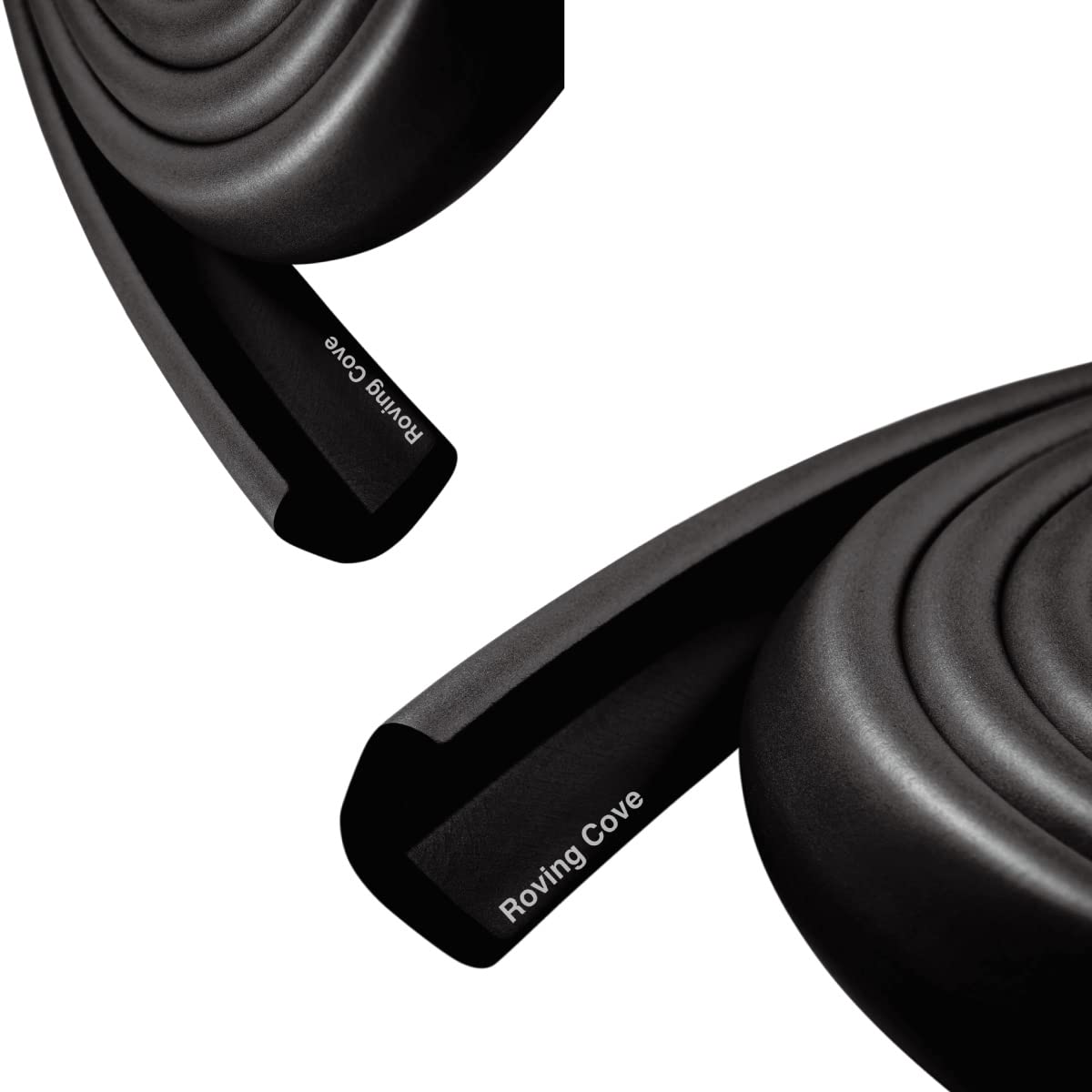 Roving Cove HeftyFit Edge Protector for Baby Proofing (6ft Large Edge Only), Heavy-Duty Soft Rubber Foam Furniture Edge Bumper Guards, Desk Edge Cushion, Wall Corner Covers, 3M Adhesive, Onyx Black