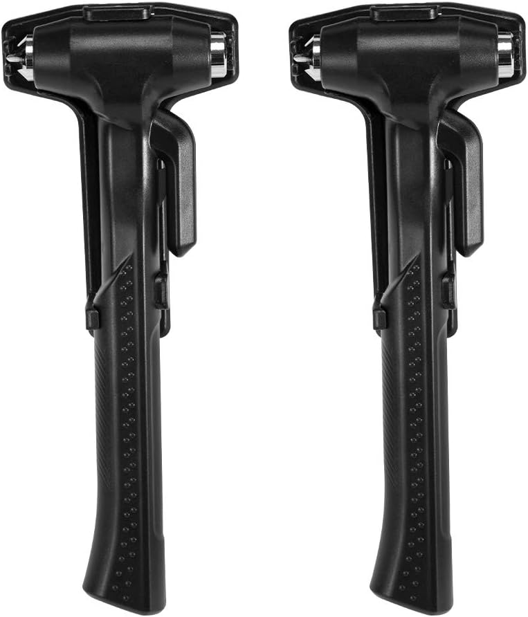 MOTORBUDDY 2-Pack Car Safety Hammer Seatbelt Cutter, Auto Emergency Escape Hammer with Window Glass Breaker and Seat Belt Cutter, Striking Red Escape Tool for Car Accidents