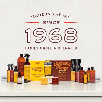 Leather Honey Cleaner and Conditioner Bundle with 16oz Spray Cleaner with UV Protectant and 8oz Conditioner