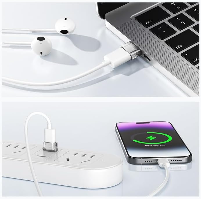 Elebase USB to USB C Adapter for iPhone 17 4Pack,USBC Female to A Male Car Charger Adapter,Type C Converter Apple 17e 16 Pro Max 15 14 Plus,iWatch Watch 11 10 Ultra 3,iPad Air,Samsung Galaxy S26