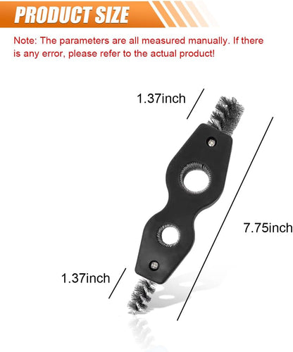 4-in-1 Car Battery Terminal Cleaning Brush- 1/2" & 3/4" Inner & Outer Thread Copper Tubing Pipes Brush- Rustproof Machine Parts Cleaner Tool for Plumbing Installation Soldering Brazing (Black)