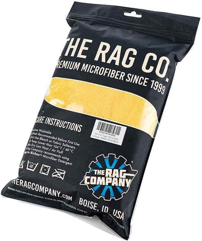 The Rag Company - Eagle Edgeless 500 (4-Pack) Professional Korean 70/30 Blend Super Plush Microfiber Detailing Towels, 500GSM, 16in x 16in, Blue