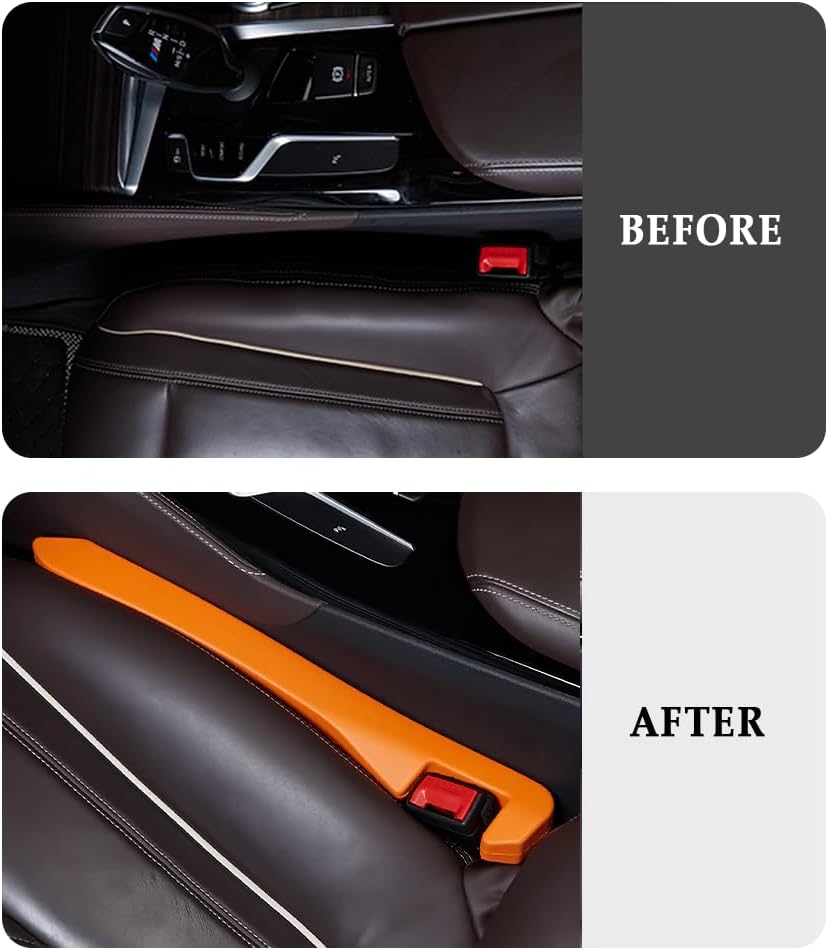 IHOTDER 2PCS Car Seat Gap Filler - Car Seat Gap Filler Organizer for Holding Phone,Key,Purse - Universal Car Gap Filler Fits Car Truck SUV Car Interior Accessories (Black/2PCS)…