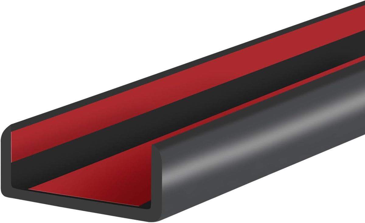 Rubber Edge Trim, Self-Adhesive Rubber Edge Trim, Edge Protector for Sheet Metal, EPDM Material, Fit 1/16"(1.0mm), Length 10Ft, Black Color, U Channel Edge Trim - Colors B