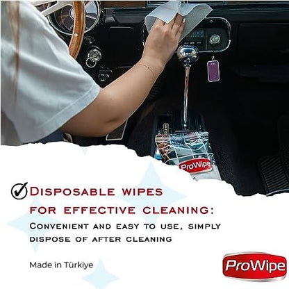 Car Cleaning Wipes - Car Interior Cleaner, Dashboard Cleaner, 1x40 Count Residue-Free Wipes for Interior Surfaces, From Dashboard to Leather Seats, Must Have Accessories
