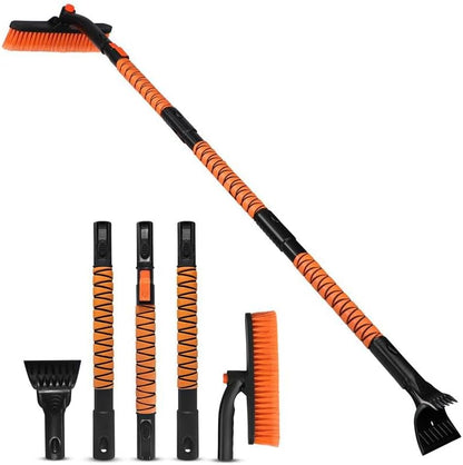 EcoNour 27" 3 in 1 Snow Brush with ice Scraper for car Windshield and Window | 360° Aluminum Rotatable Snow Brush for car | Winter Snow Removal Tools with Detachable Foam Grip | Winter Car Accessories