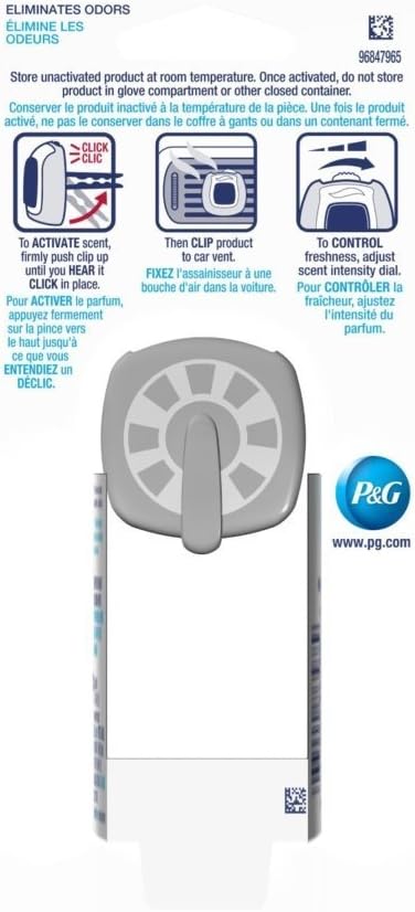 Febreze Car Vent Clips Air Freshener Smoke Odor Eliminator, Citrus Scent 2 Pack