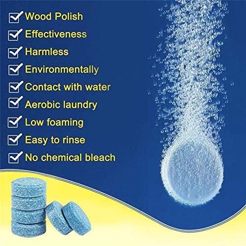 Blulu 60 Pcs Windshield Washer Fluid Tablets Windshield Wiper Fluid Concentrate Car Washer Tablets Glass Cleaner, 1 Pack Makes 63.4 Gallons, 1 Piece Makes 1.05 Gallons