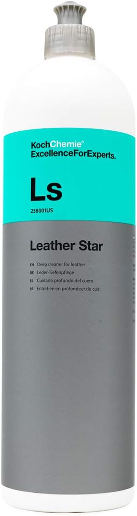KOCHCHEMIE - Leather Star - Deep Cleaner for Leather; Revitalizes, Preserves, and Protects; Pleasant Fragrance, Color Intensifying Appearance, Supple Soft Feel; Non-Slippery Formula (1 Liter)