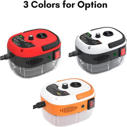 2500W Handheld Steam Cleaner High Temperature Pressurized Steam Cleaning Machine Portable Car Steamer with Brush Heads (Red)