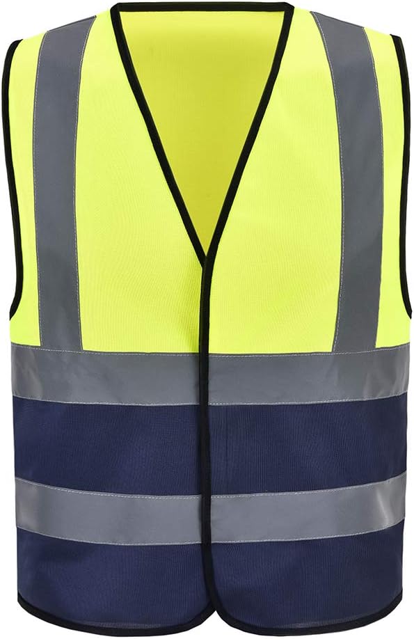 AYKRM 12 colour High visibility viz vest hi vis viz reflective work construction safety vest (XS-8XL) - Colors B