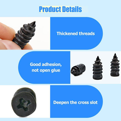 Tire Repair Nails Kit with 2 Sizes, Screw in Tire Repair Plugs with Box and Screwdriver, Fast Self-Service Tire Repair Tools (40 Pcs)