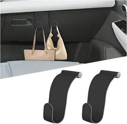 Bittwee Car Co-Pilot Glovebox Hooks, 2PCS Anti-Scratch Vehicle Passenger Seat Storage Hanger for Handbag Purse Umbrellas, Auto Interior Organizer, Universal for SUV Sedan Truck(Black)