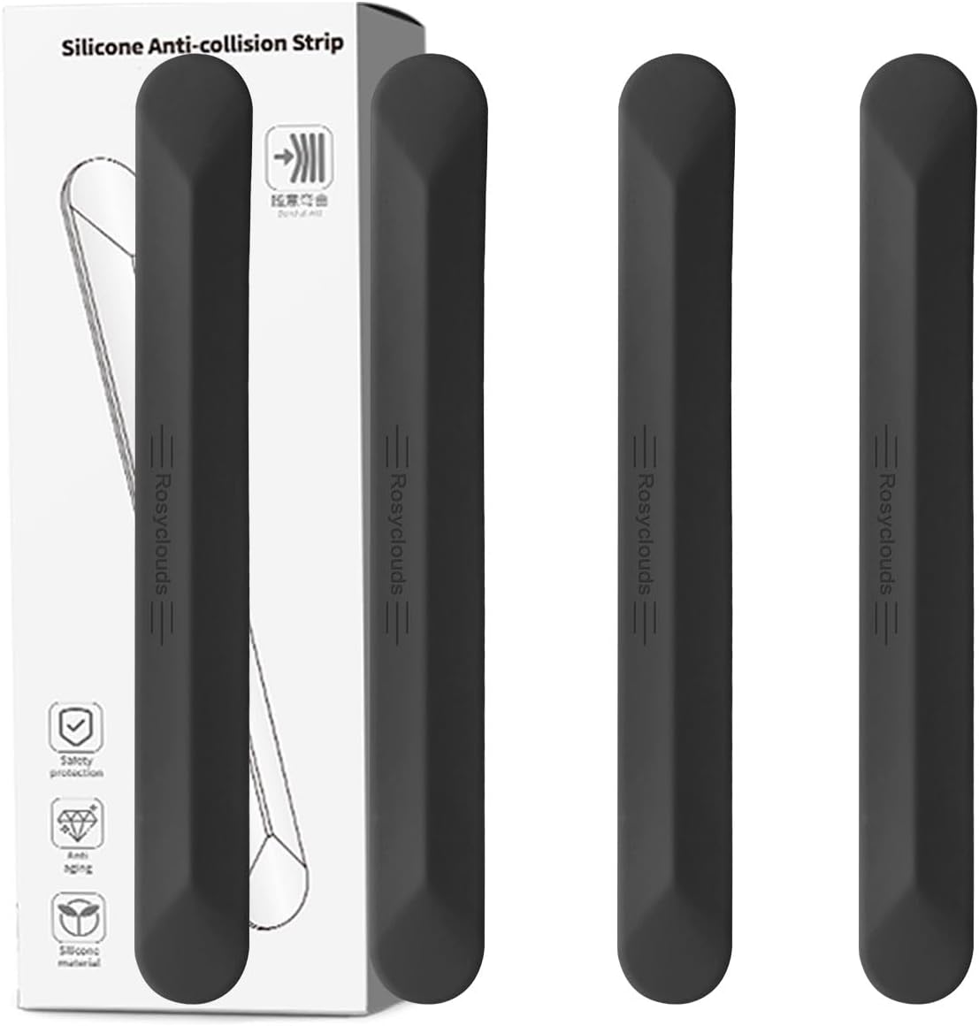 muekzu Silicone Car Door Edge Guard Trim Molding Crash Scratch Protector Scratch Guard for Car,Sedans,Truck,SUV 4PCS (Black)