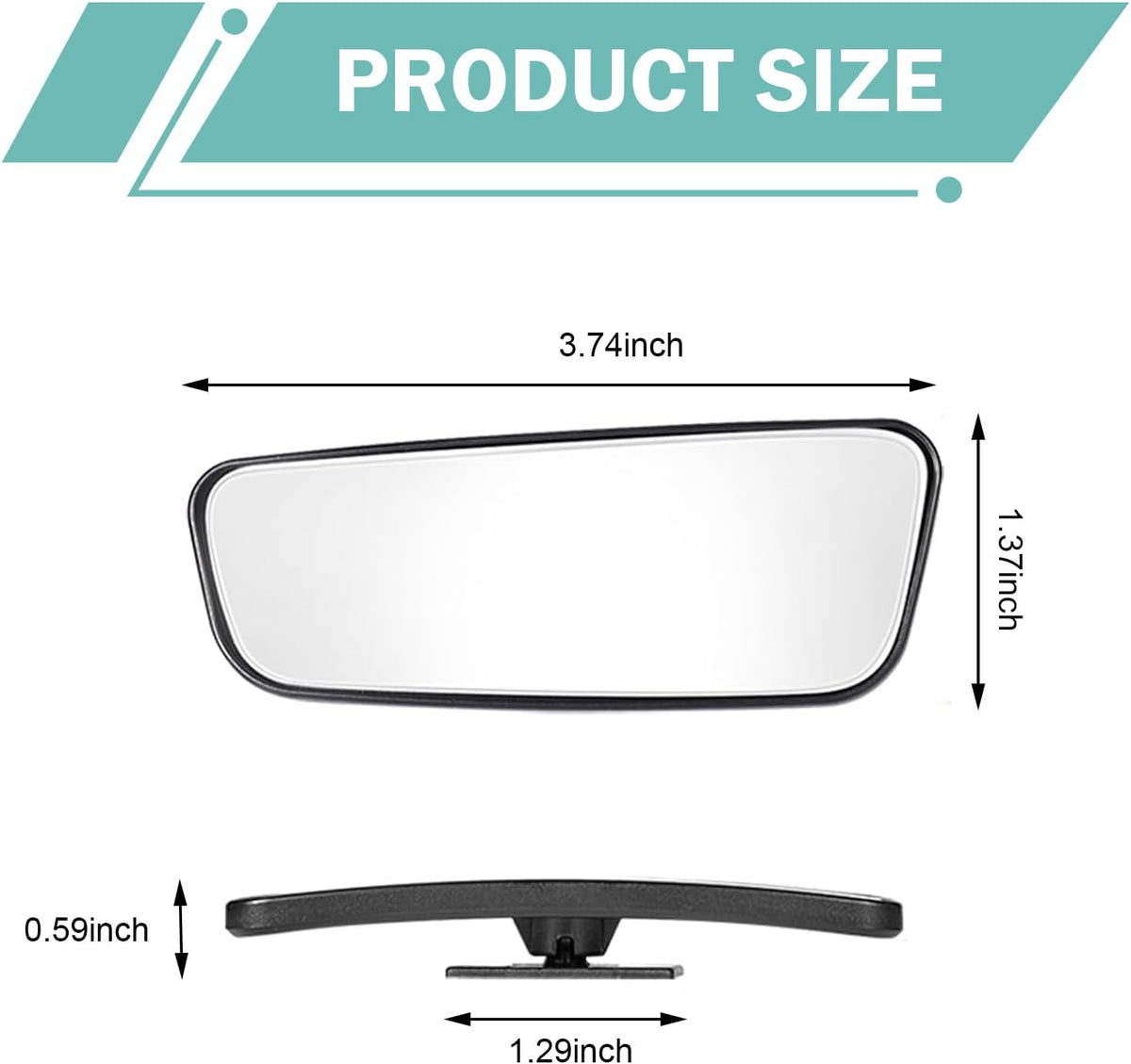 2 PCS Blind Spot Mirror, Rectangular Framed Curved Wide-angle Rearview Mirror, HD Anti-glare Parking Accessory with Adjustable Bracket, Truck Accessories for Men (Black)