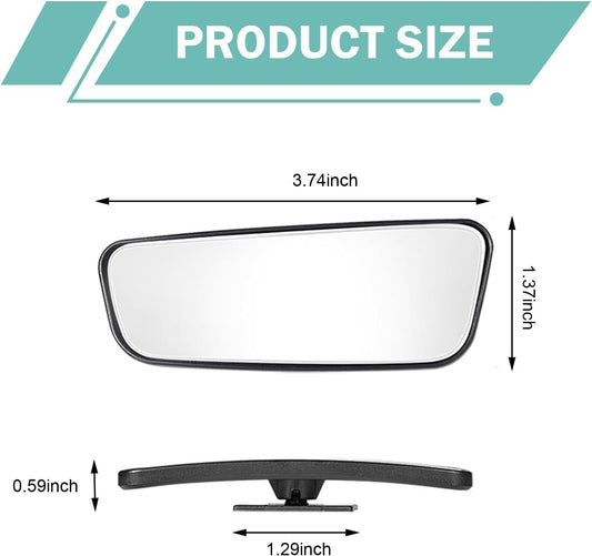 2 PCS Blind Spot Mirror, Rectangular Framed Curved Wide-angle Rearview Mirror, HD Anti-glare Parking Accessory with Adjustable Bracket, Truck Accessories for Men (Black)