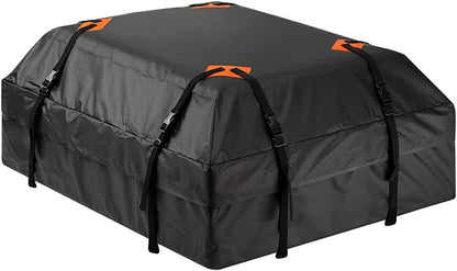 Blueshyhall Car Rooftop Cargo Carrier Bag, 15 Cubic Feet Waterproof Traveling Luggage Bag Black, Compatible with Cars with or Without Rack