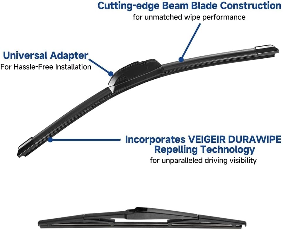 3 Pack Windshield Wiper Blades Compatible with Mazda CX-5 2017-2025 and CX-9 2016-2023, Front and Rear, 24" 18" 14" - Colors A