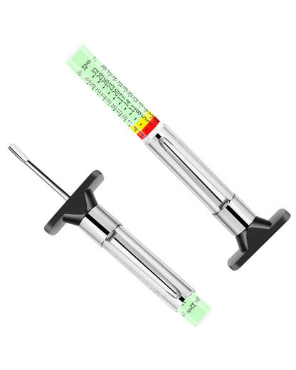GODESON Tire Tread Depth Gauge, Fluorescent Smart Color-Coded Tire Depth Gauge 32nds,Pocket Clip Tyre Thread Wear Measure Tool for Car, Semi Truck, Motorcycle, Glow-in-The-Dark（Pack of 1）
