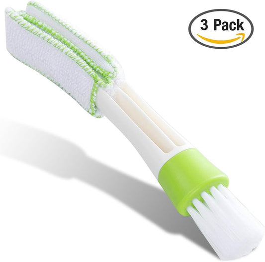 SENHAI Mini Duster for Car Air Vent, Set of 3 Automotive Air Conditioner Cleaner and Brush, Dust Collector Cleaning Cloth Tool for Keyboard Window Leaves Blinds Shutter