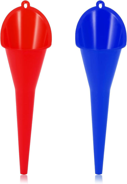 Oil Funnel, Multi-Purpose Plastic Long Neck Oil Funnel, Automotive Use Funnels for Filling Oils Lubricants Water Diesel, Kitchen Funnels for Filling Bottles Jars (Black)