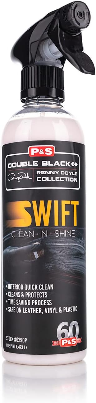 P & S PROFESSIONAL DETAIL PRODUCTS Swift Clean & Shine - Interior Cleaner & Protectant for Leather, Vinyl, Plastic - Cleans, Conditions & Leaves a Satin Finish - Fresh Scent - 16 oz