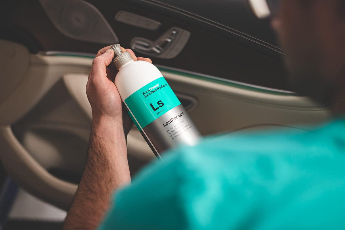 KOCHCHEMIE - Leather Star - Deep Cleaner for Leather; Revitalizes, Preserves, and Protects; Pleasant Fragrance, Color Intensifying Appearance, Supple Soft Feel; Non-Slippery Formula (1 Liter)