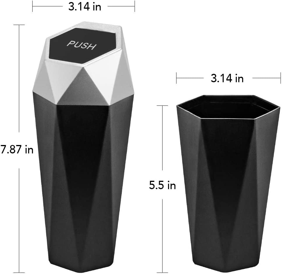 Car Trash Can with Lid - 2-Pack, Interior Accessories for Vehicles, Leakproof Garbage Can with 30 Detachable Trash Bags, Multipurpose Organizers and Storage Solutions for Home and Office