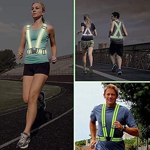 Chiwo Reflective Vest Running Gear 2Pack, High Visibility Adjustable Safety Ves for Night Cycling,Hiking, Jogging,Dog Walking