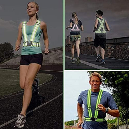 Chiwo Reflective Vest Running Gear 2Pack, High Visibility Adjustable Safety Ves for Night Cycling,Hiking, Jogging,Dog Walking