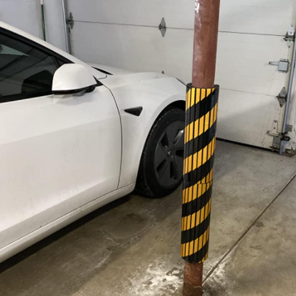 Garage Wall Protector Foam Wall Column Guard for Parking Garages - Reflective Edge Protector - 4 Pack Pole Guard - Wall Edge and Bumpers Guards
