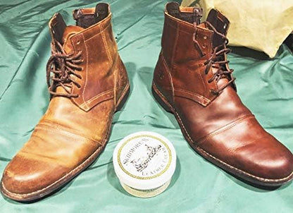 Skidmore’s Leather Cream: All-Natural, Non-Toxic Leather Conditioner - Made in USA Since 1984. Water Repellent Formula Restores Leather Couches, Car Seats, Boots, Shoes, Purses, Bags, and Tack. 6 Oz