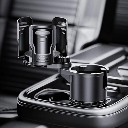 Upgrade Dual Cup Holder Expander, 2 in 1 Multifunction Cup Holder for Car with Lock, 360° Rotating Car Cup Drink Holder with Adjustable Base, Cupholder Expander for Large Water Bottles, Cups