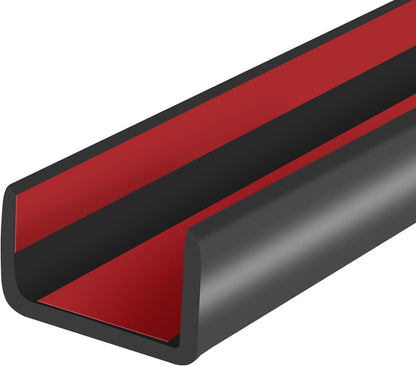 Rubber Edge Trim, Self-Adhesive Rubber Edge Trim, Edge Protector for Sheet Metal, EPDM Material, Fit 1/16"(1.0mm), Length 10Ft, Black Color, U Channel Edge Trim - Colors B